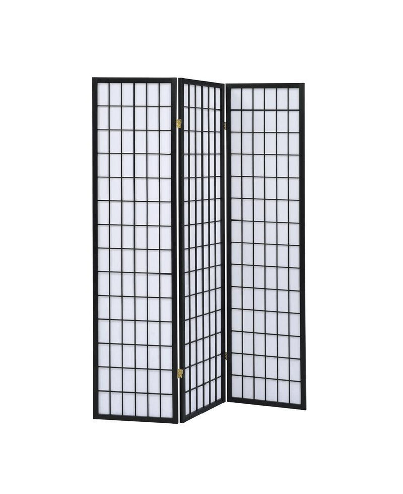 Carrie 3-panel Folding Screen Black and White - Furniture Now (CA)