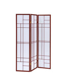 Katerina 3-panel Folding Floor Screen White and Cherry - Furniture Now (CA)