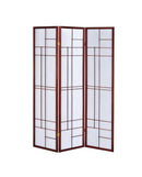 Katerina 3-panel Folding Floor Screen White and Cherry - Furniture Now (CA)