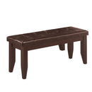 Dalila Tufted Upholstered Dining Bench Cappuccino and Black - Furniture Now (CA)