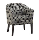 Jansen Hexagon Patterned Accent Chair Grey and Black - Furniture Now (CA)