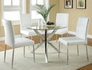 Vance Glass Top Dining Table with X-cross Base Chrome - Furniture Now (CA)