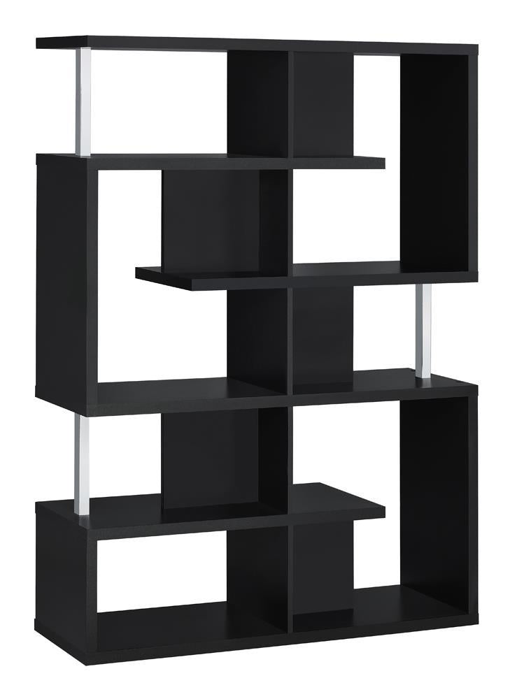 Hoover 5-tier Bookcase Black and Chrome - Furniture Now (CA)