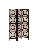 Vulcan 3-panel Geometric Folding Screen Tan and Cappuccino - Furniture Now (CA)