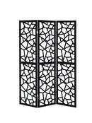 Nailan 3-panel Open Mosaic Pattern Room Divider Black - Furniture Now (CA)