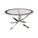 Brooke Glass Top Coffee Table Chrome and Black - Furniture Now (CA)