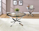 Brooke Glass Top Coffee Table Chrome and Black - Furniture Now (CA)
