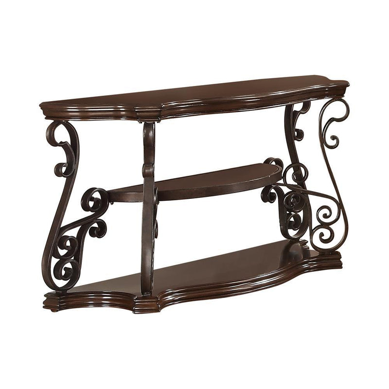 Laney Sofa Table Deep Merlot and Clear - Furniture Now (CA)