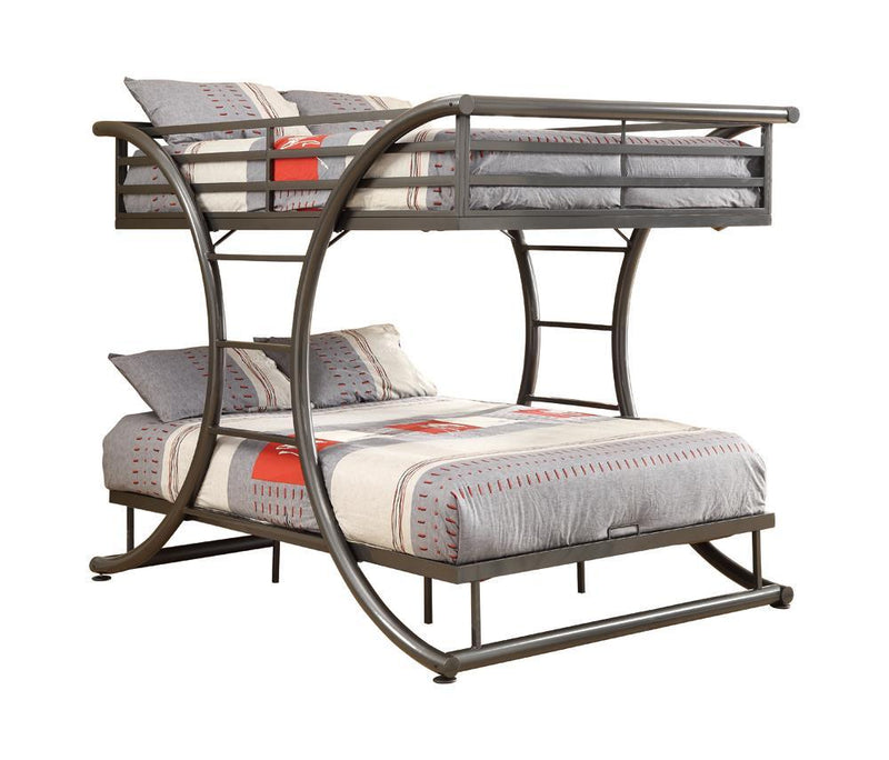 Stephan Full Over Full Bunk Bed Gunmetal - Furniture Now (CA)
