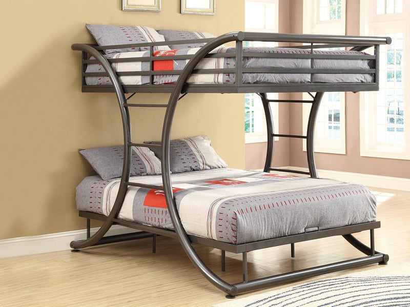 Stephan Full Over Full Bunk Bed Gunmetal - Furniture Now (CA)