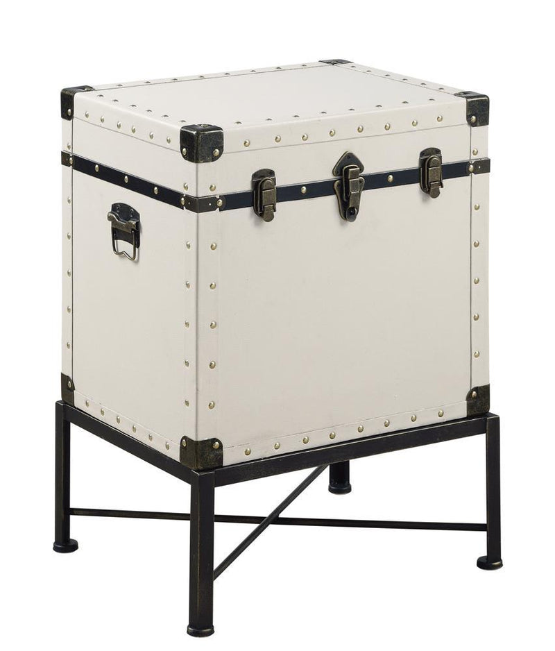 Nancy Accent Cabinet with Nailhead Trim White - Furniture Now (CA)