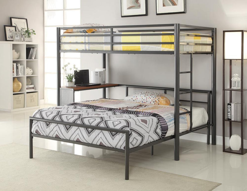 Fisher Twin Workstation Loft Bed Gunmetal - Furniture Now (CA)