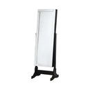 Cortez Storage Jewelry Cheval Mirror Black - Furniture Now (CA)