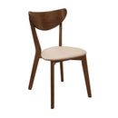 Kersey Dining Side Chairs with Curved Backs Beige and Chestnut (Set of 2) - Furniture Now (CA)