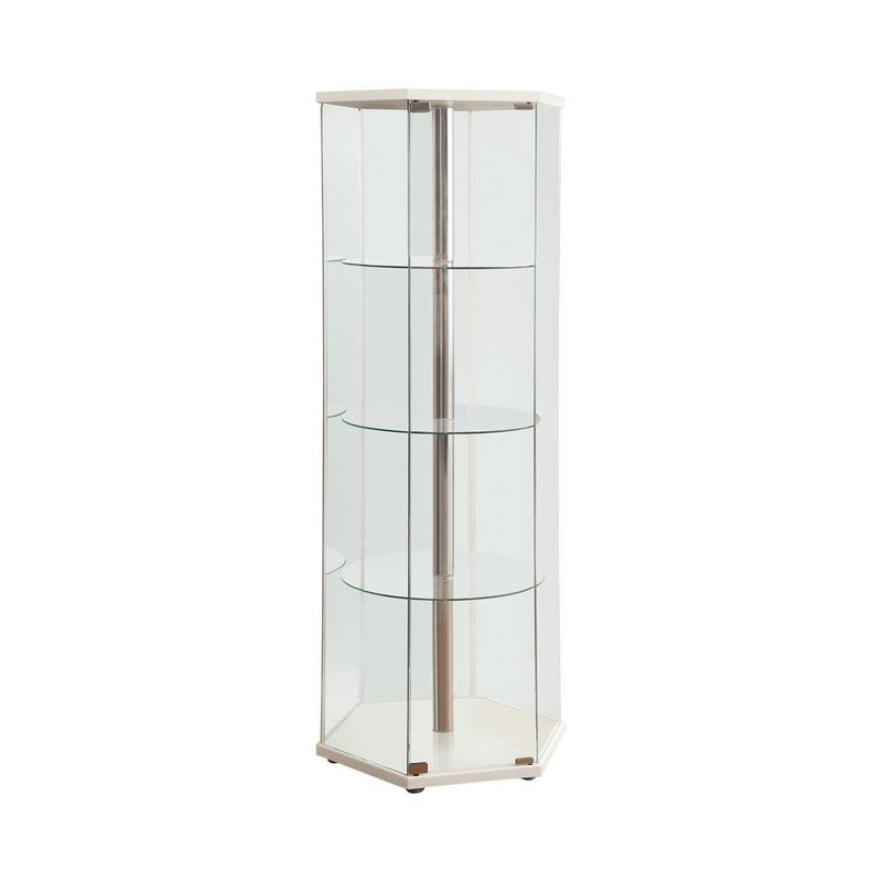 Traditional Glass Hexagon Curio Cabinet - Furniture Now (CA)