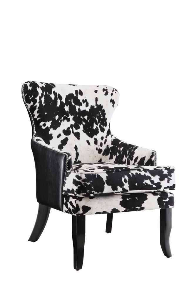 Trea Cowhide Print Accent Chair Black and White - Furniture Now (CA)