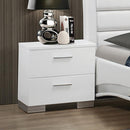 Felicity 2-drawer Nightstand Glossy White - Furniture Now (CA)