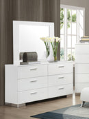 Felicity 6-drawer Dresser Glossy White - Furniture Now (CA)
