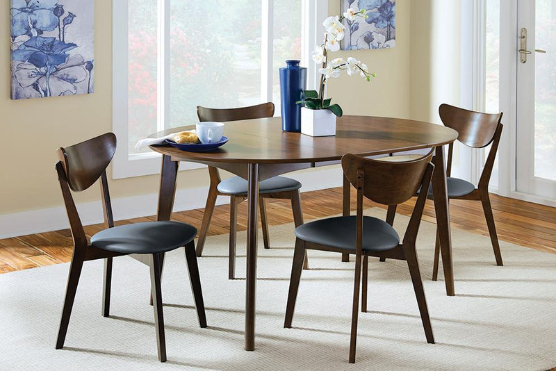 Jedda Upholstered Dining Chairs Dark Walnut and Black (Set of 2) - Furniture Now (CA)