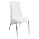 Bishop Upholstered Side Chairs White and Chrome (Set of 2) - Furniture Now (CA)