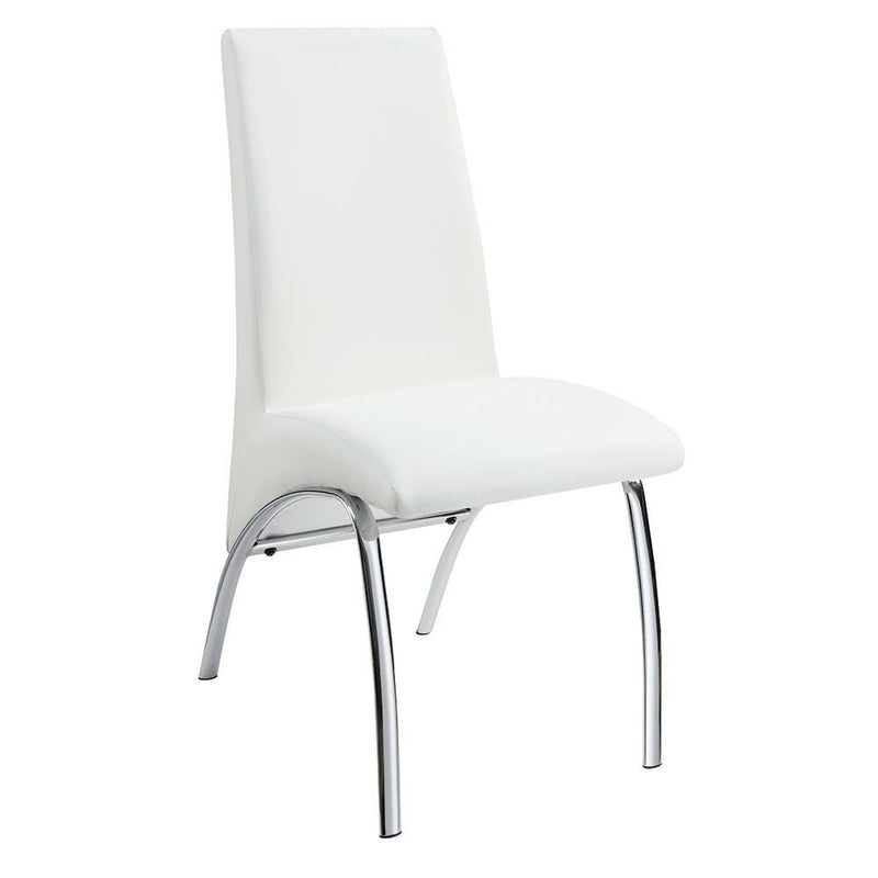 Bishop Upholstered Side Chairs White and Chrome (Set of 2) - Furniture Now (CA)