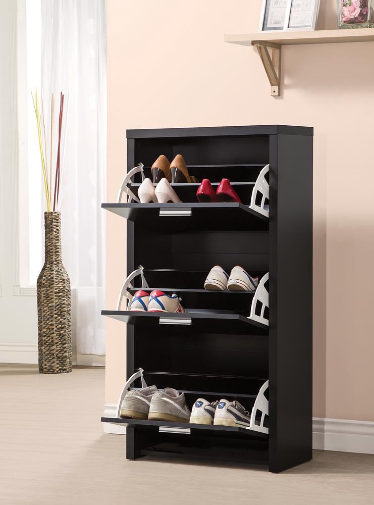 Vivian 3-drawer Shoe Cabinet Black - Furniture Now (CA)