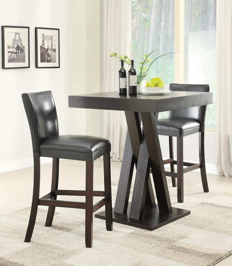 Alberton Upholstered Bar Stools Black and Cappuccino (Set of 2) - Furniture Now (CA)