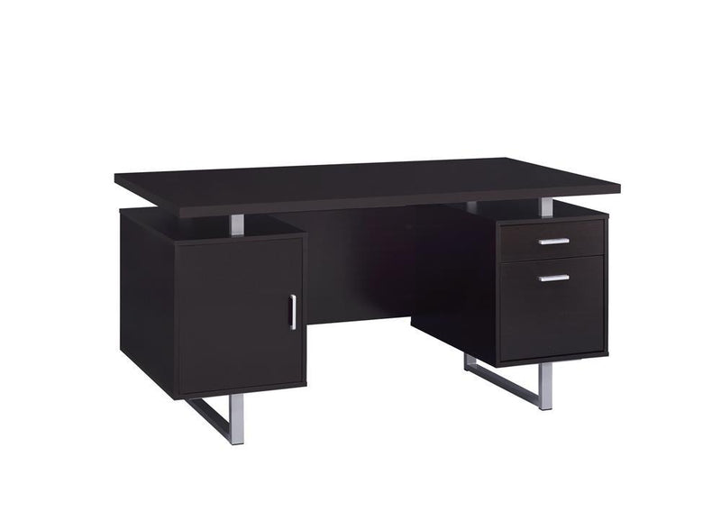 Lawtey Rectangular Storage Office Desk Cappuccino - Furniture Now (CA)