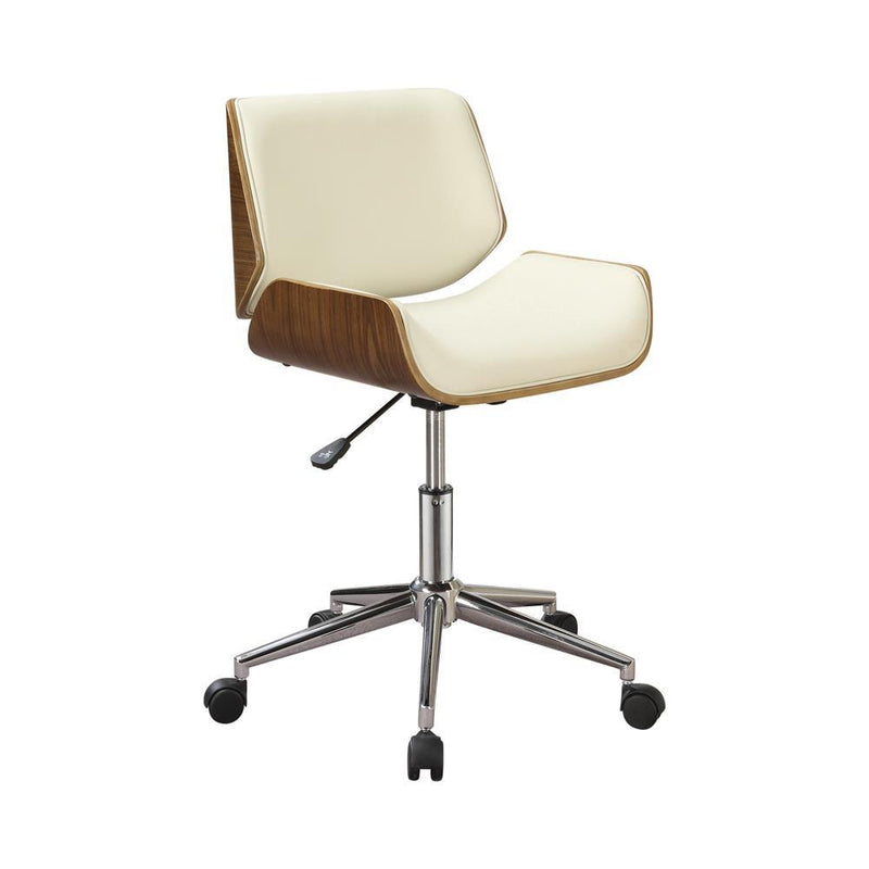 Addington Adjustable Height Office Chair Ecru and Chrome - Furniture Now (CA)