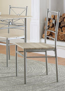 Anna Fontana 5-piece Rectangular Dining Set Brushed Silver - Furniture Now (CA)