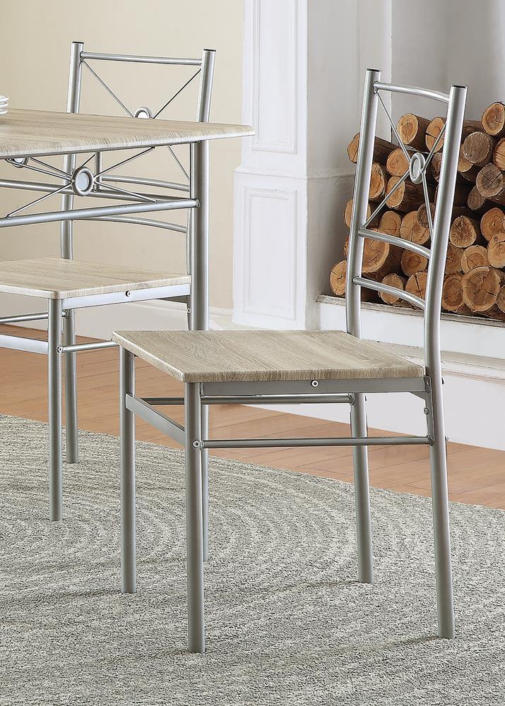 Anna Fontana 5-piece Rectangular Dining Set Brushed Silver - Furniture Now (CA)