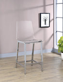 Juelia Counter Height Stools Chrome and Clear Acrylic (Set of 2) - Furniture Now (CA)
