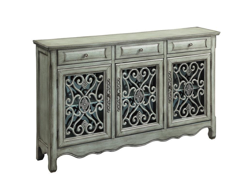 Madeline 3-door Accent Cabinet Antique Green - Furniture Now (CA)