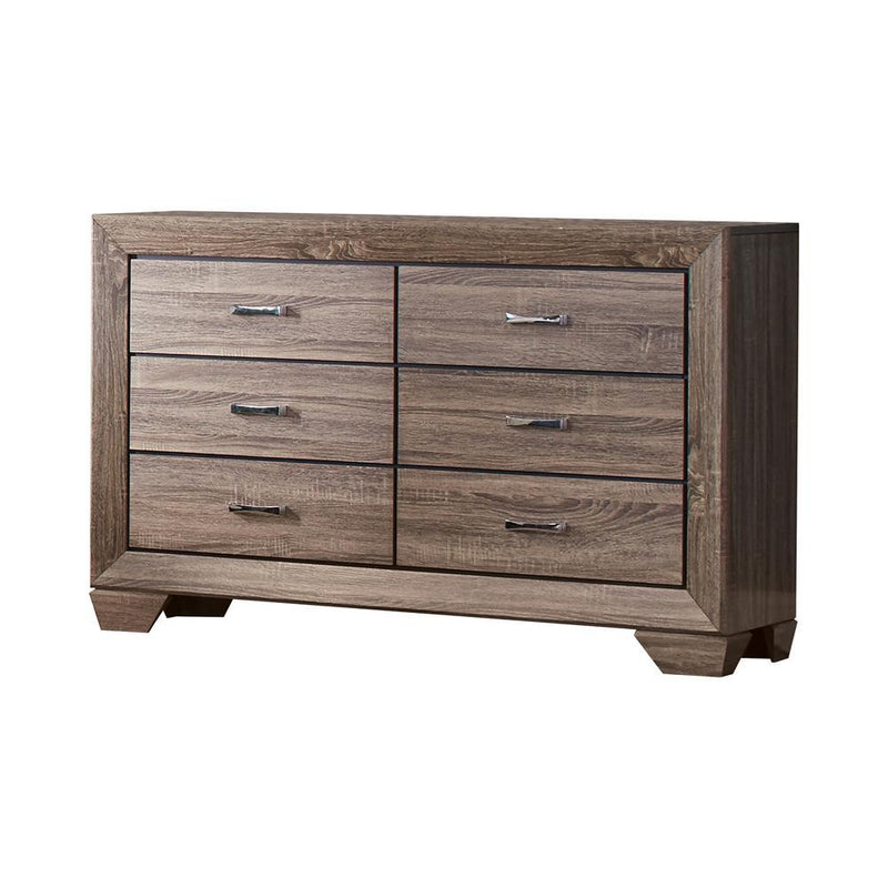 Kauffman 6-drawer Dresser Washed Taupe - Furniture Now (CA)