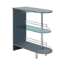 Adolfo 3-tier Bar Table Glossy Grey and Clear - Furniture Now (CA)