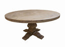 Florence Round Pedestal Dining Table Rustic Smoke - Furniture Now (CA)