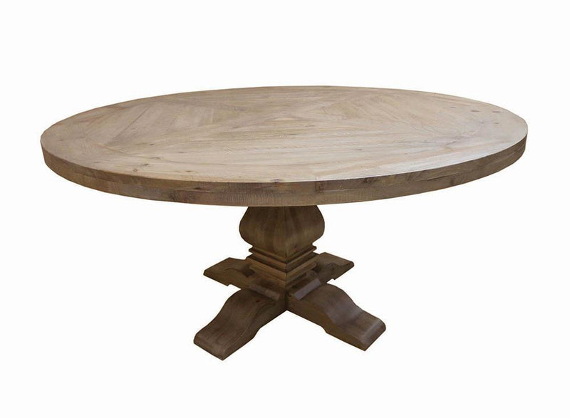 Florence Round Pedestal Dining Table Rustic Smoke - Furniture Now (CA)