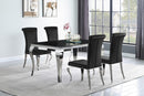 Carone Rectangular Dining Table Chrome and Black - Furniture Now (CA)