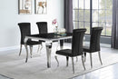 Betty Upholstered Side Chairs Black and Chrome (Set of 4) - Furniture Now (CA)