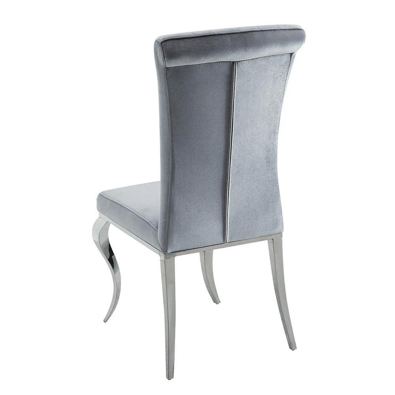 Betty Upholstered Side Chairs Grey and Chrome (Set of 4) - Furniture Now (CA)