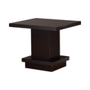 Reston Pedestal Square End Table Cappuccino - Furniture Now (CA)