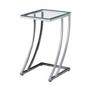 Cayden Rectangular Top Accent Table Chrome and Clear - Furniture Now (CA)