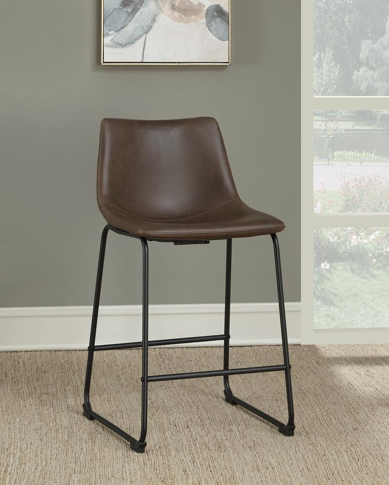 Michelle Armless Counter Height Stools Two-tone Brown and Black (Set of 2) - Furniture Now (CA)