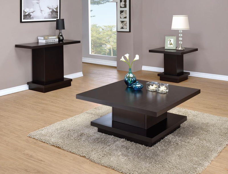 Reston Pedestal Sofa Table Cappuccino - Furniture Now (CA)