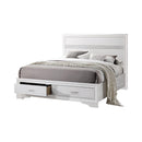 Miranda California King. E.King, & Queen 2-drawer Storage Bed Black & White - Furniture Now (CA)