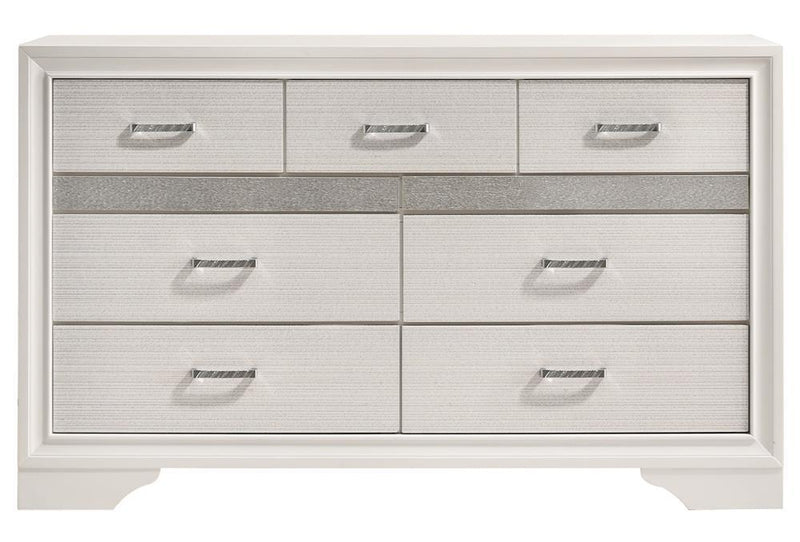 Miranda 7-drawer Dresser White and Rhinestone - Furniture Now (CA)