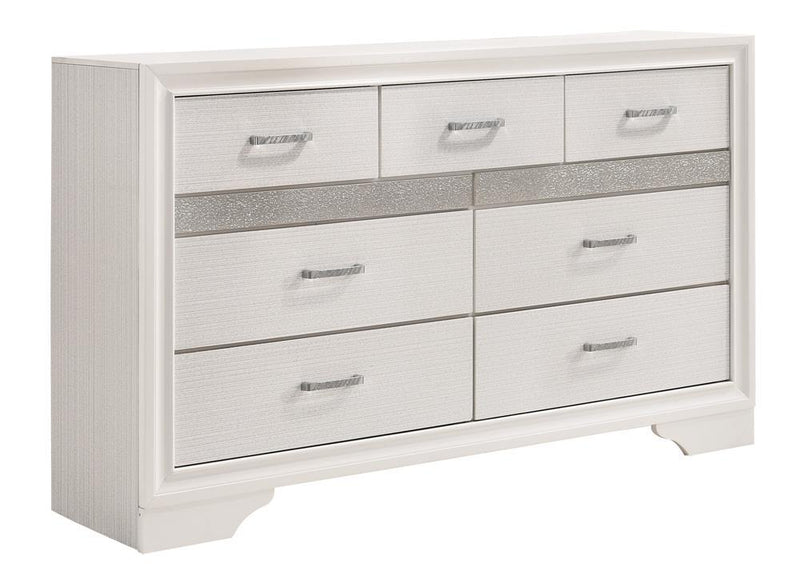 Miranda 7-drawer Dresser White and Rhinestone - Furniture Now (CA)