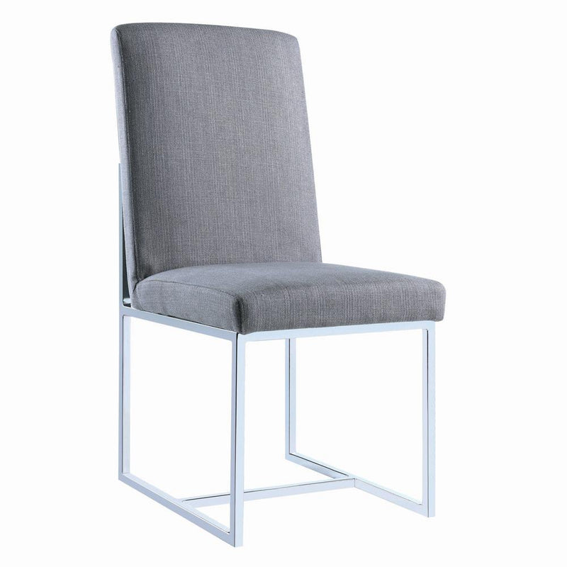 Mackinnon Upholstered Side Chairs Grey and Chrome (Set of 2) - Furniture Now (CA)