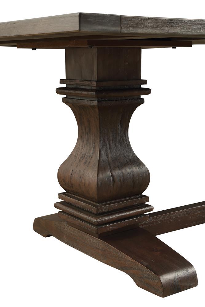 Parkins Double Pedestals Dining Table Rustic Espresso - Furniture Now (CA)