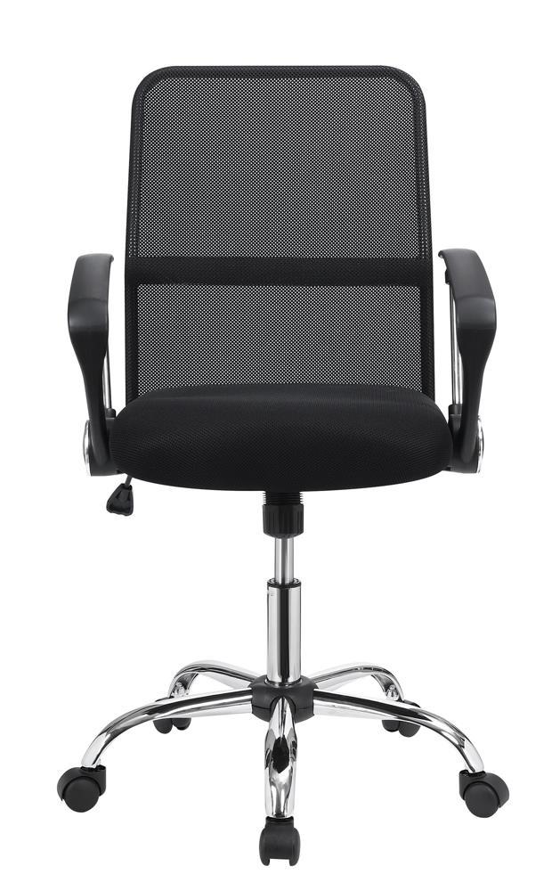 Gerta Office Chair with Mesh Backrest Black and Chrome - Furniture Now (CA)